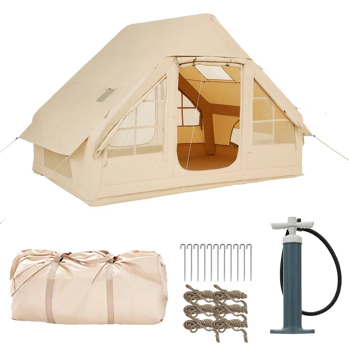 Clouddwell 4-8 Person Inflatable Tents for Camping, Instant Setup Family Size Tent with Pump, Waterproof Inflatable Camp Tent with UV Protection, Easy Setup Glamping Inflatable House