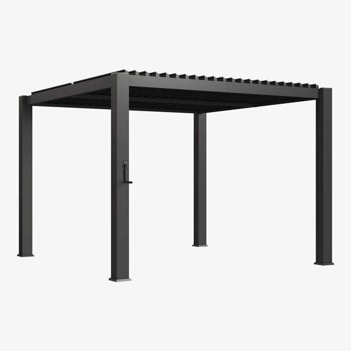 Clouddwell Louvered Pergola with Adjustable Top, 10'x10' Outdoor Metal Pergola, Gray, for Patio, Garden and Backyard