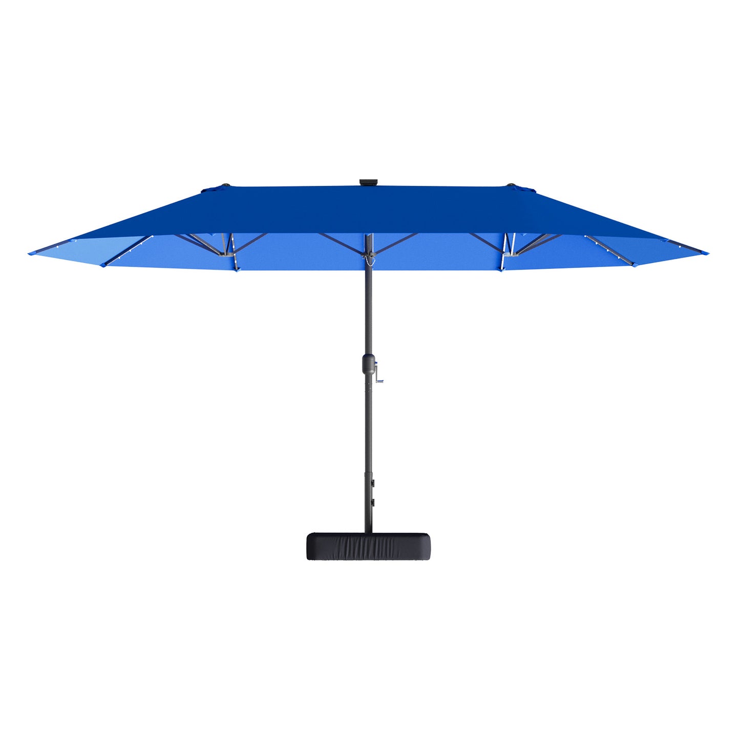 Clouddwell 15ft Patio Umbrella with Base Included, Outdoor Double-Sided Rectangular Umbrella with Light for Pool, Deck, Lawn, Backyard & Beach, Blue