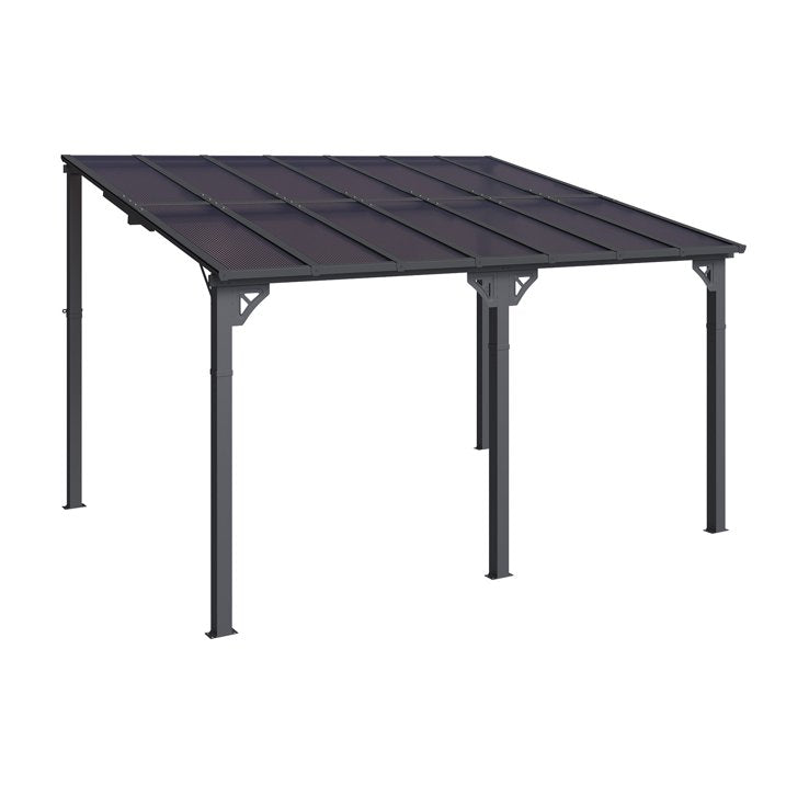 Sumnthink 10'x14' Gazebo for Patio, Gazebo Pergola with Sloped Roof, Large Wall-Mounted Heavy Duty Awnings, for Patio, Deck and Backyard