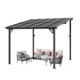 Clouddwell 10x10 FT Black Aluminum Hardtop Pavilion, Elegant Outdoor Pergola with Permanent Roof for Patio & Garden