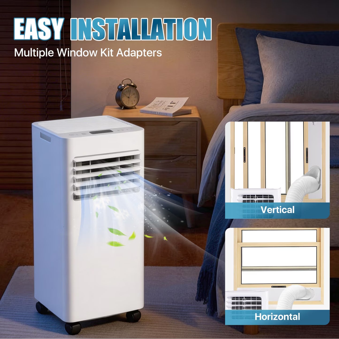 YardCache 10000 BTU Portable Air Conditioners, 4-1 Standing Smart Cooling AC with Remote Control, Cooling, Heating, Dehumidifier and Fan, Automatic Unit for Bedroom, Portable AC for Room Indoors