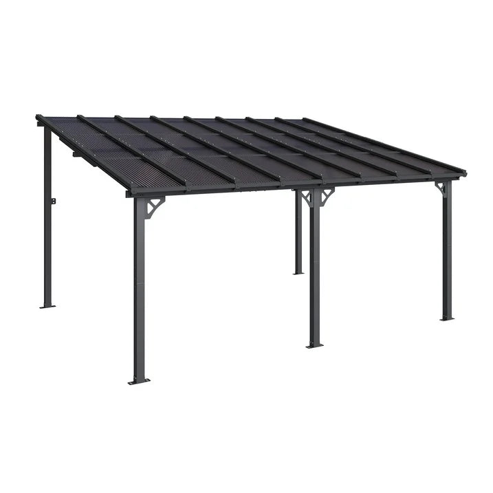 Sumnthink 12'x16' Gazebo for Patio, Gazebo Pergola with Sloped Roof, Large Wall-Mounted Heavy Duty Awnings, for Patio, Deck and Backyard