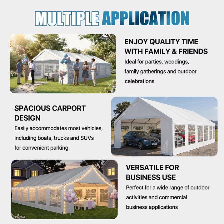 Sunmthink 20x40 Party Tent, Wedding & Event Tents for Party with Removable Sidewalls &Roll-up Door, Heavy-Duty Steel Frame for Outdoor Weddings, Birthday Parties, Camping