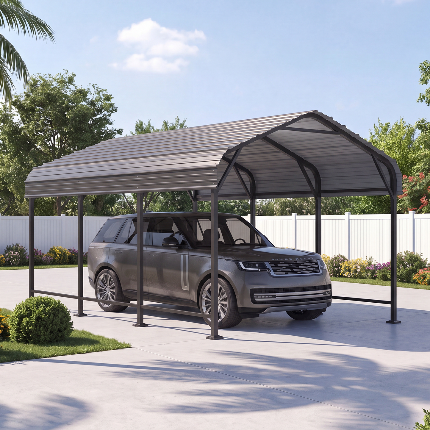 Clouddwell 10x15FT Metal Carport, Heavy Duty Carport Canopy with Reinforced Frame & Galvanized Roof, Car Tent, Garage Shelterf for Car, Pickup, Truck, Boat