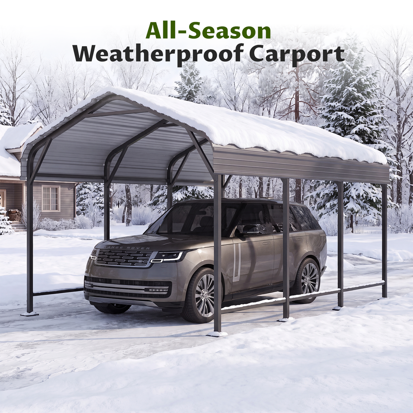 Clouddwell 10x15FT Metal Carport, Heavy Duty Carport Canopy with Reinforced Frame & Galvanized Roof, Car Tent, Garage Shelterf for Car, Pickup, Truck, Boat