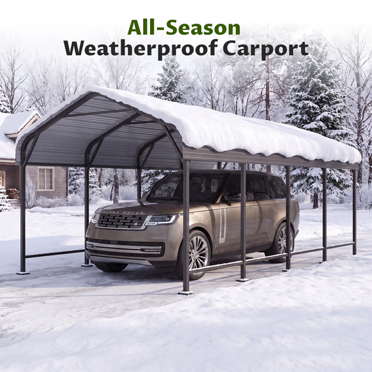 Clouddwell 12x20FT Metal Carport, Heavy Duty Carport Canopy with Reinforced Frame & Galvanized Roof, Car Tent, Garage Shelterf for Car, Pickup, Truck, Boat