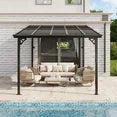 Clouddwell 10x10 FT Black Aluminum Hardtop Pavilion, Elegant Outdoor Pergola with Permanent Roof for Patio & Garden