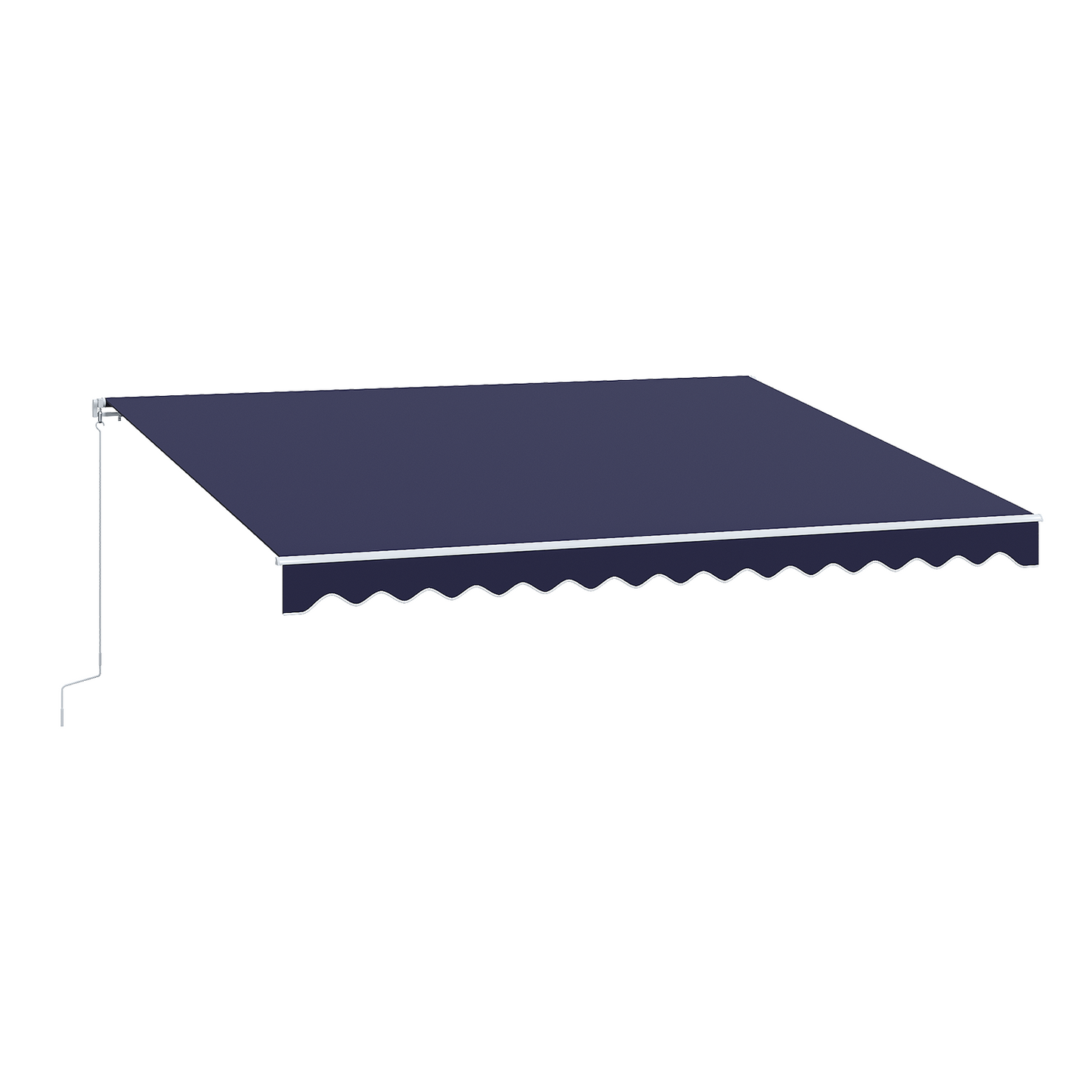 Sunmthink 12x10 FT Manual Retractable Awning, Waterproof Patio Sun Shade Canopy with Crank Handle, PA Coated Polyester for Backyard, Deck & Window, Bule