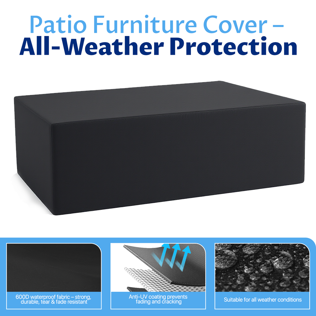 LazySunsets 4 Piece Aluminum Patio Furniture Set, 5-Seat Oversized Outdoor Sectional, Light Gray