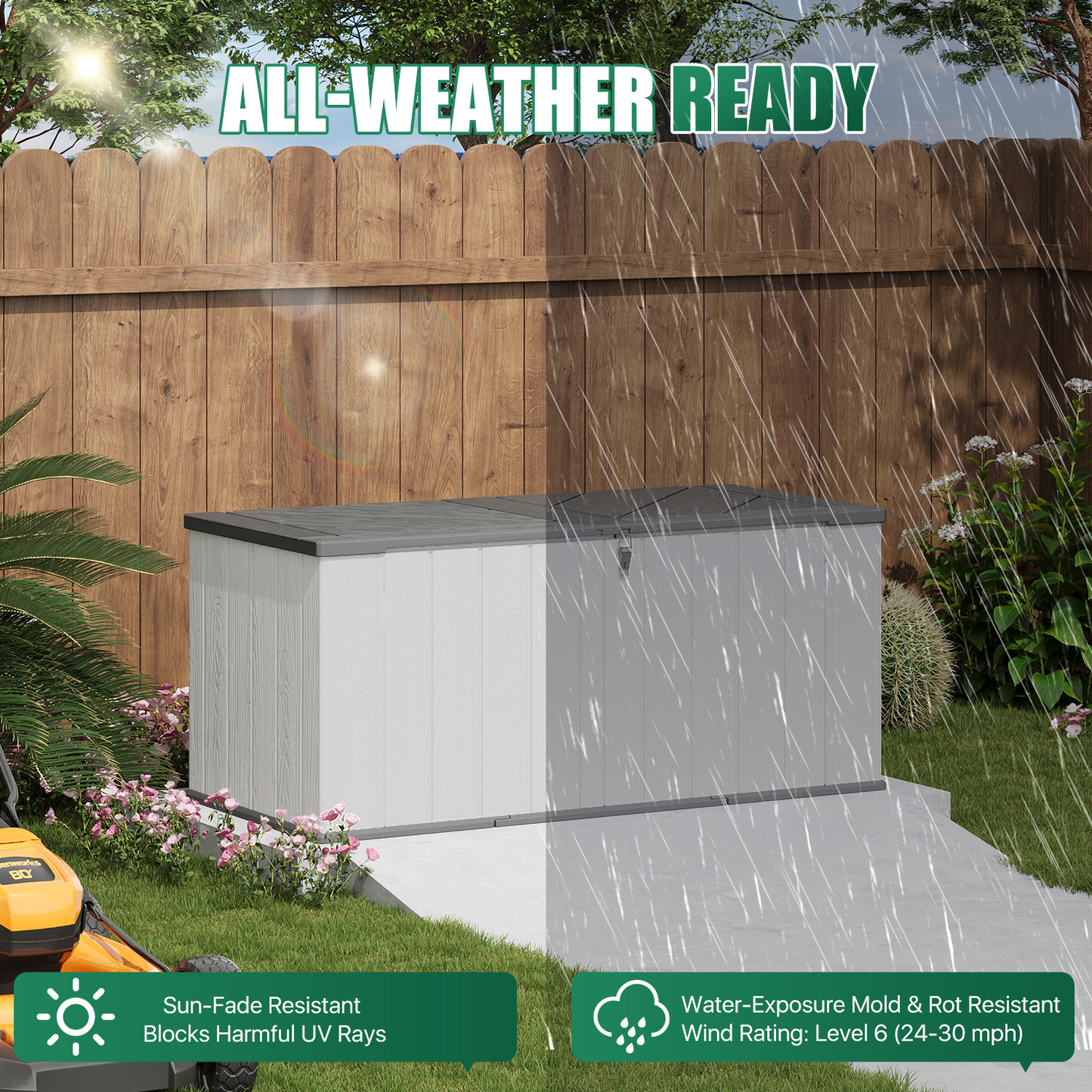 CLOUDDWELL Waterproof Resin Gardening Supplies Storage Storage Shed , 2.1 ft x 4.7 ft x 2.2 ft, White