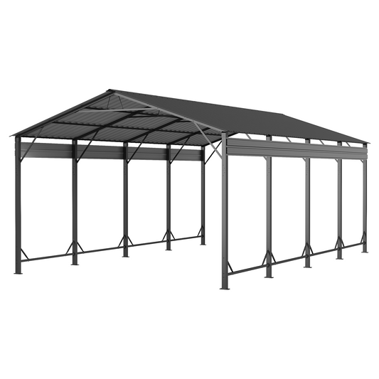 Sunmthink 12x20 FT Metal Carport, Heavy Duty Carport Canopy with Reinforced Frame and Sturdy Base, Outdoor Car Canopy Shelter for Cars, Trucks, Boats and Party Events