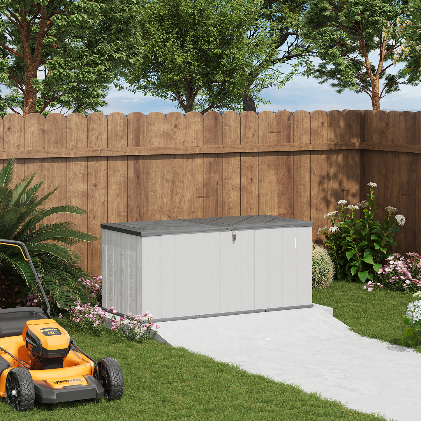 CLOUDDWELL Waterproof Resin Gardening Supplies Storage Storage Shed , 2.1 ft x 4.7 ft x 2.2 ft, White