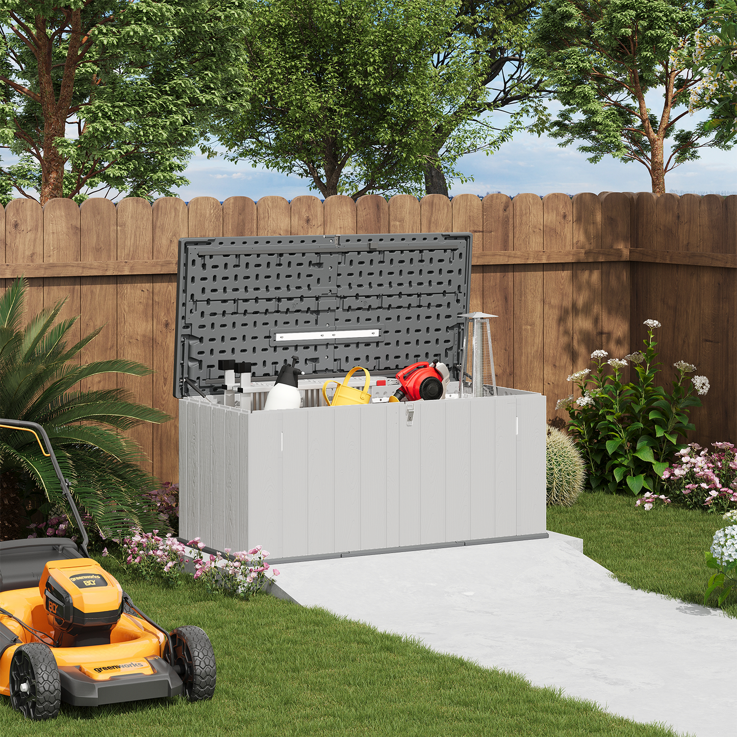 CLOUDDWELL Waterproof Resin Gardening Supplies Storage Storage Shed , 2.1 ft x 4.7 ft x 2.2 ft, White