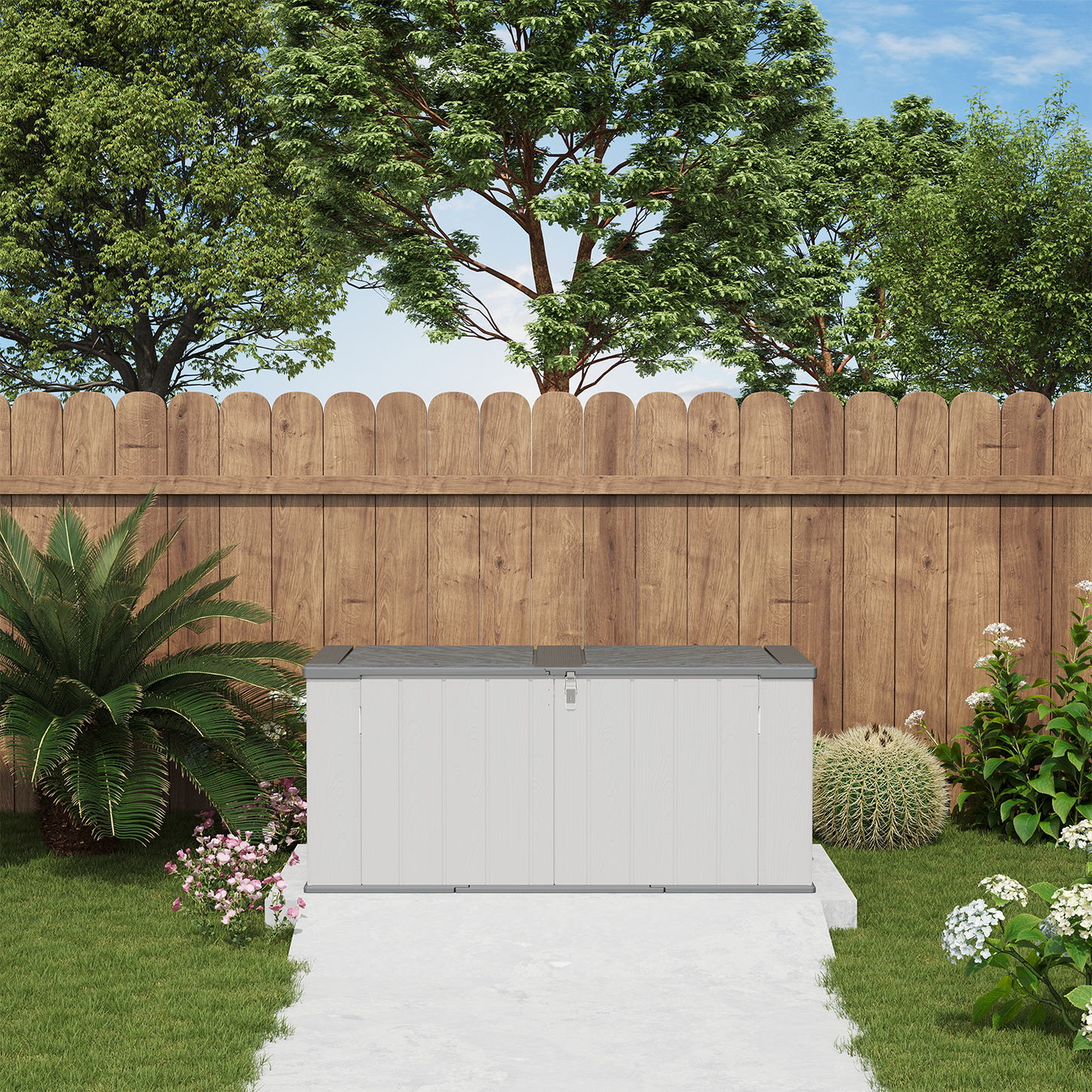 CLOUDDWELL Waterproof Resin Gardening Supplies Storage Storage Shed , 2.1 ft x 4.7 ft x 2.2 ft, White