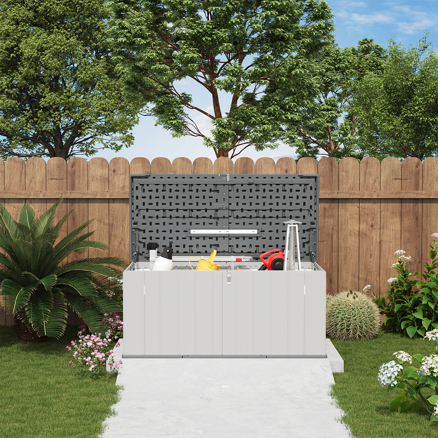 CLOUDDWELL Waterproof Resin Gardening Supplies Storage Storage Shed , 2.1 ft x 4.7 ft x 2.2 ft, White