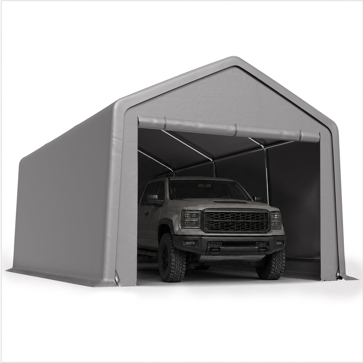 Aoxun 13x20 FT Carport Shed, Portable Storage Shed with Roll-Up Door & Window, Waterproof Storage Tent With Galvanized Steel Frame for Cars, Boats, Trucks and Tools Storage
