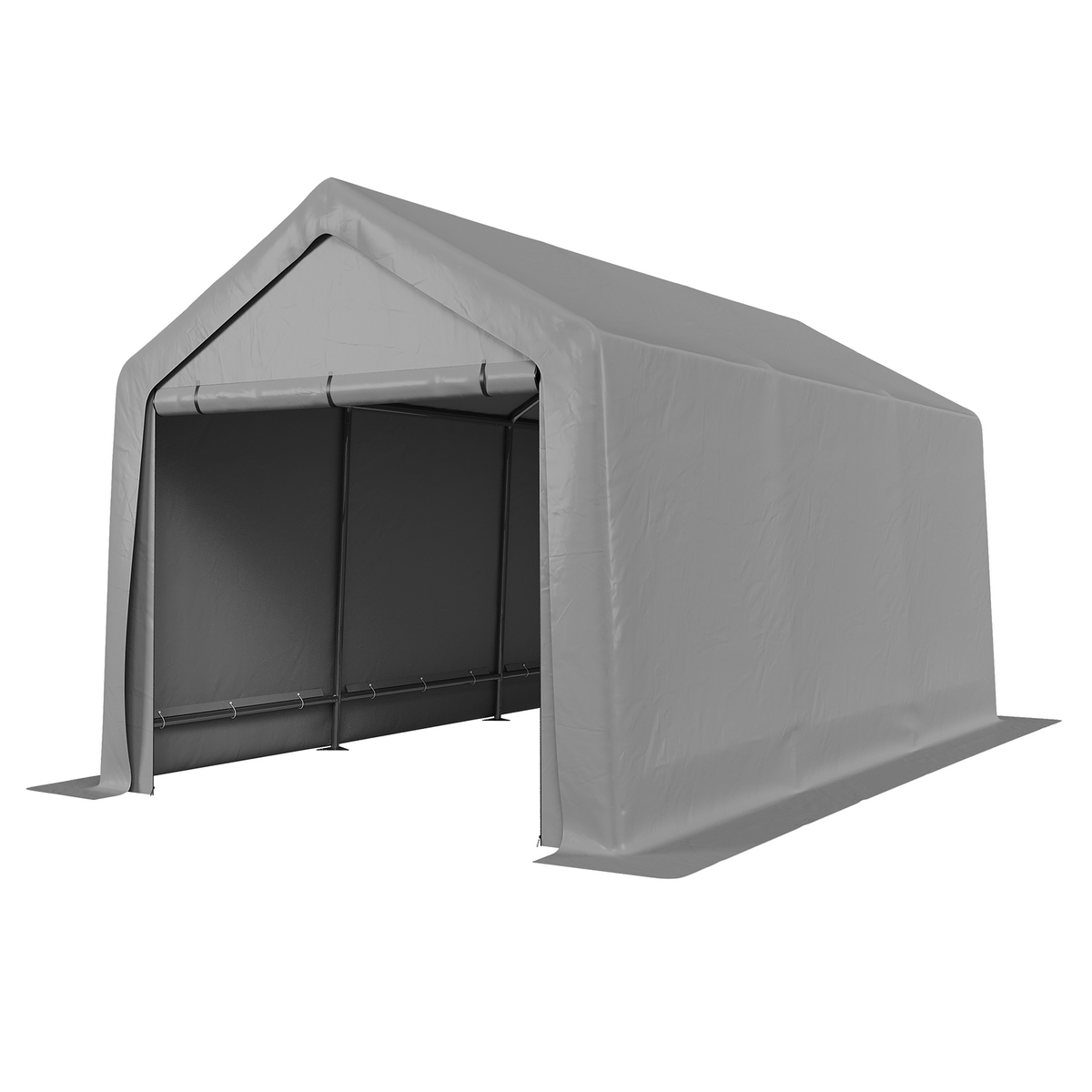 Aoxun 8x14 FT Carport Shed, Portable Storage Shed with Roll-Up Door & Window, Waterproof Storage Tent With Galvanized Steel Frame for Equipment, Bike