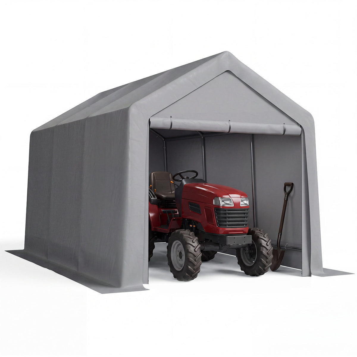 Aoxun 8x14 FT Carport Shed, Portable Storage Shed with Roll-Up Door & Window, Waterproof Storage Tent With Galvanized Steel Frame for Equipment, Bike