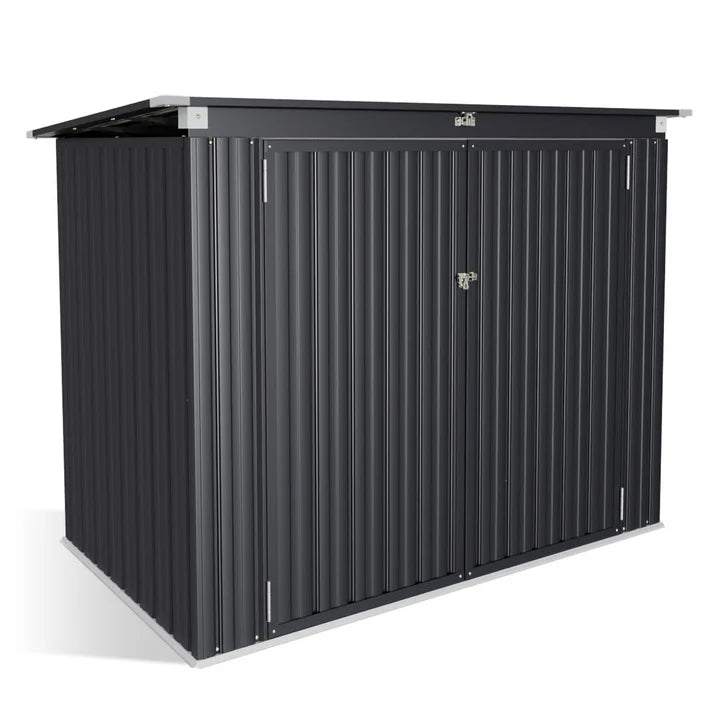 Outdoor Metal Storage Shed 3.3x5.6ft, Waterproof Trash Can Shed w/Lid & Chain for Garden, Backyard, Patio, Aoxun