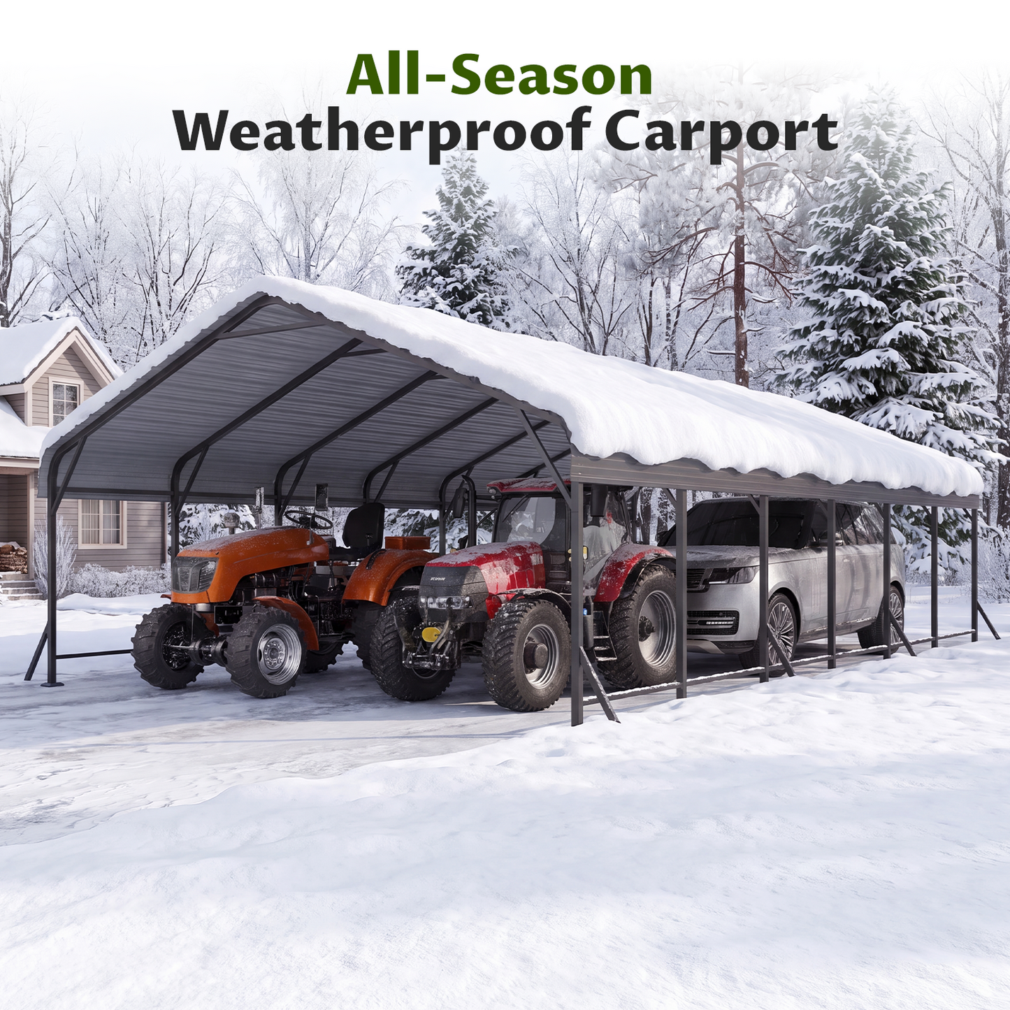 Clouddwell 20x30FT Metal Carport, Heavy Duty Carport Canopy with Reinforced Frame & Galvanized Roof, Car Tent, Garage Shelterf for Car, Pickup, Truck, Boat
