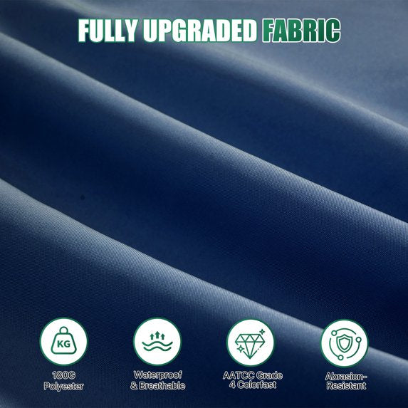 Clouddwell 9-Piece Premium Outdoor Cushion Set, High-Resilience Waterproof Cushions for 4-Seat Wicker Sectional, Comfort Upgrade (Navy Blue)