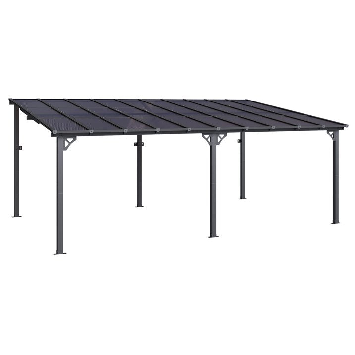 Sumnthink 12'x20' Gazebo for Patio, Gazebo Pergola with Sloped Roof, Large Wall-Mounted Heavy Duty Awnings, for Patio, Deck and Backyard