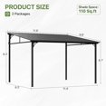 Clouddwell 10x12 FT Black Aluminum Hardtop Canopy, Wall-Attached Outdoor Patio Cover with Slanted Roof for Garden and Backyard Shade