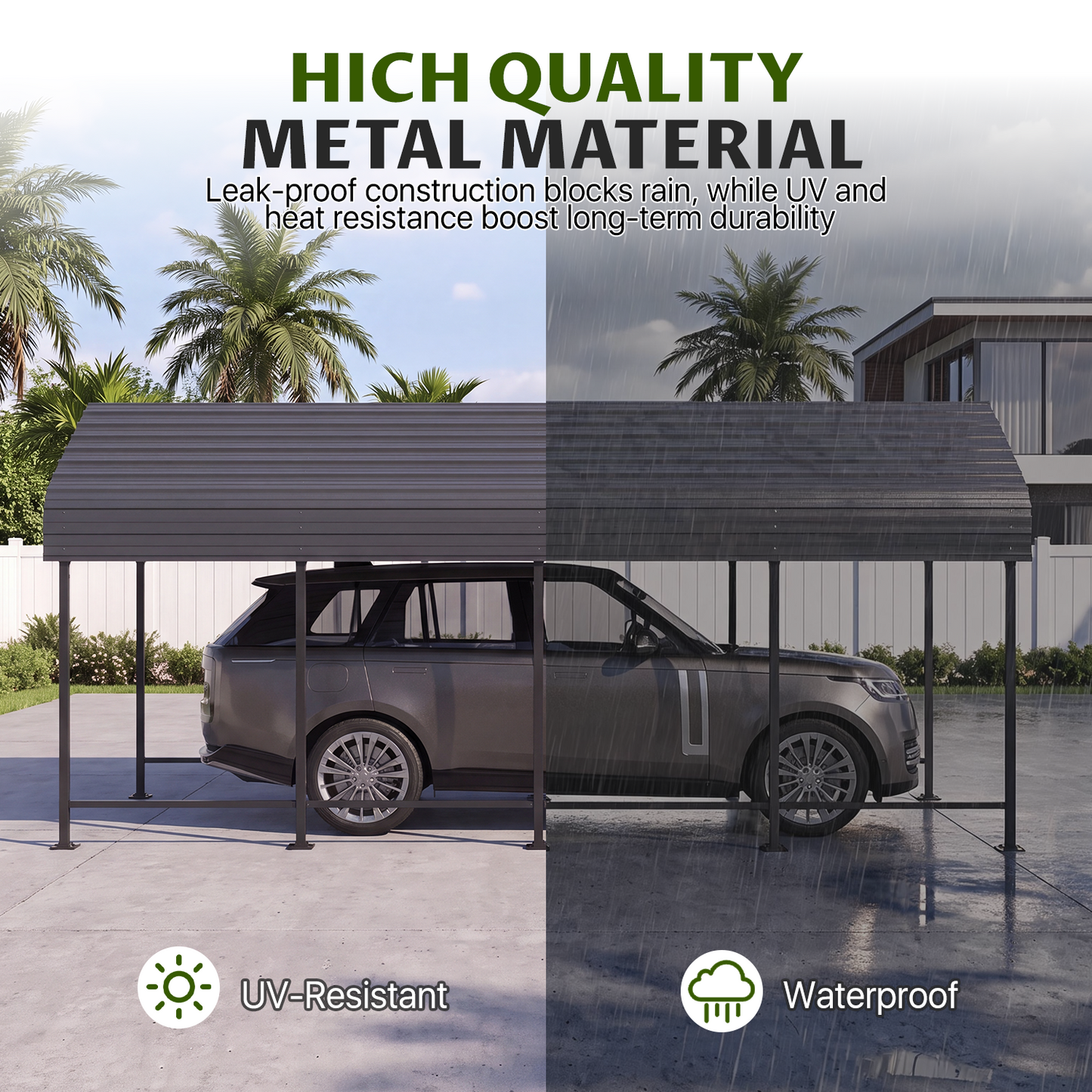 Clouddwell 12x20FT Metal Carport, Heavy Duty Carport Canopy with Reinforced Frame & Galvanized Roof, Car Tent, Garage Shelterf for Car, Pickup, Truck, Boat