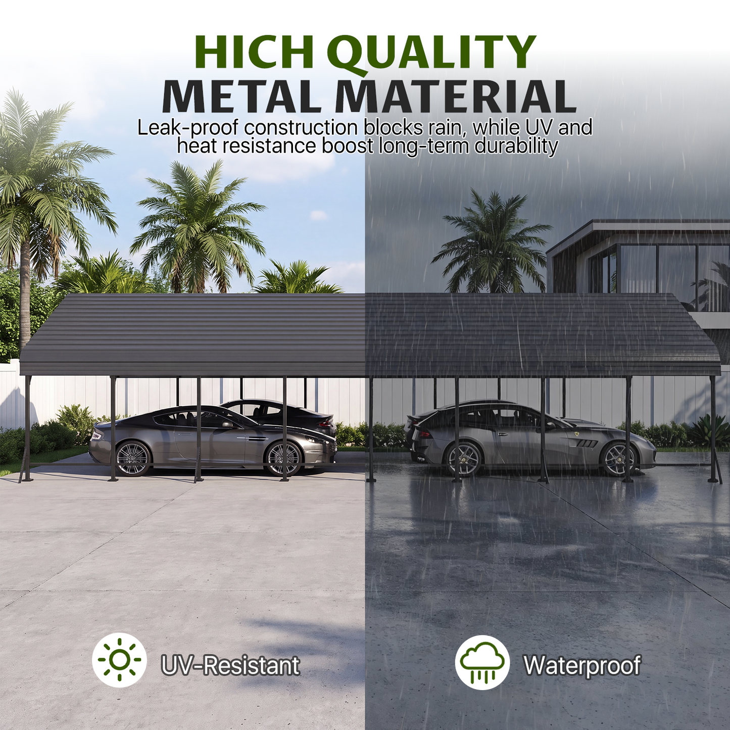 Clouddwell 20x40FT Metal Carport, Heavy Duty Carport Canopy with Reinforced Frame & Galvanized Roof, Car Tent, Garage Shelterf for Car, Pickup, Truck, Boat