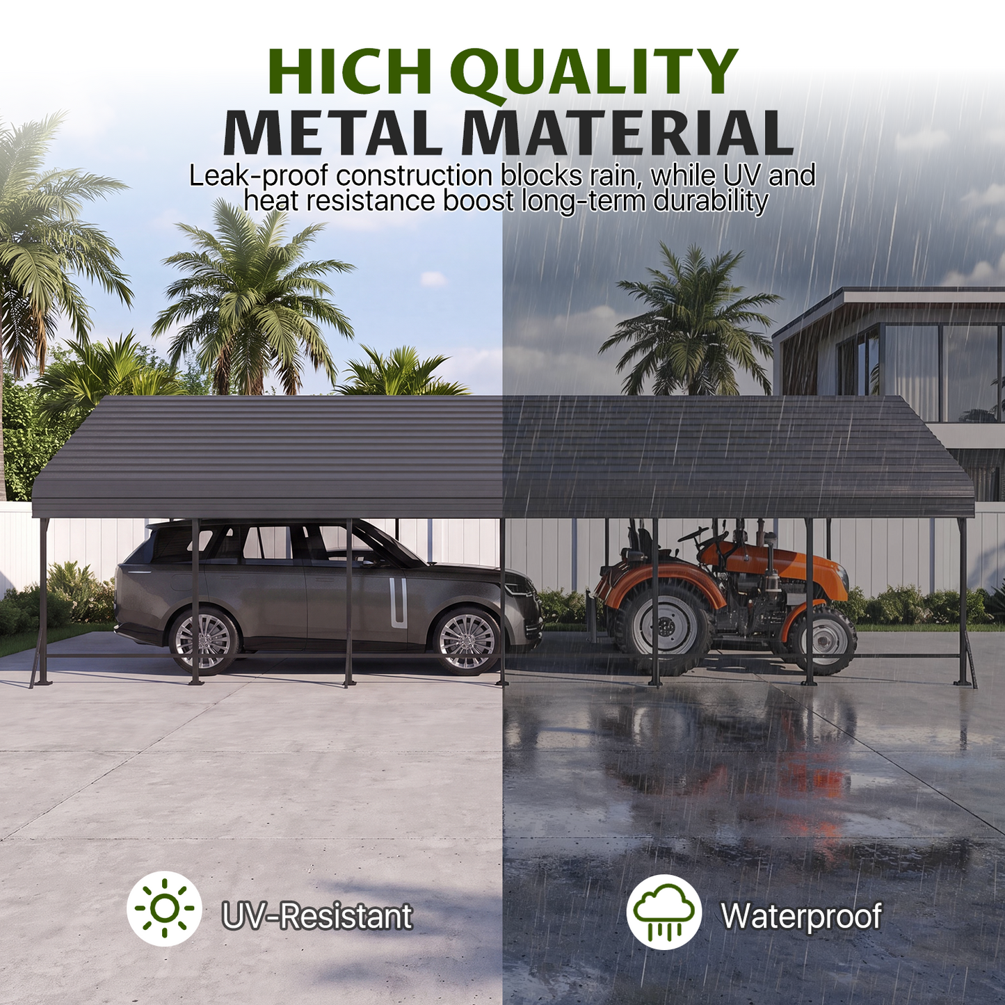 Clouddwell 20x30FT Metal Carport, Heavy Duty Carport Canopy with Reinforced Frame & Galvanized Roof, Car Tent, Garage Shelterf for Car, Pickup, Truck, Boat