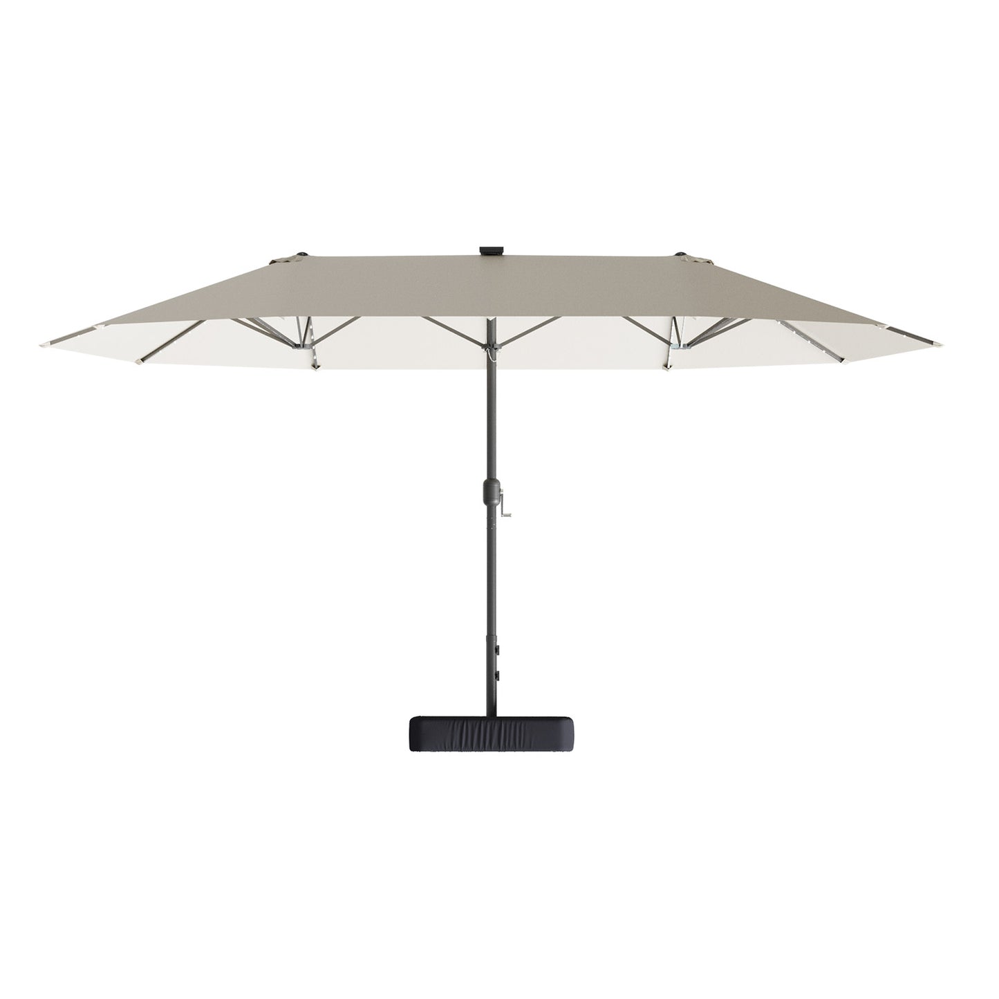 Clouddwell 15ft Patio Umbrella with Base Included, Outdoor Double-Sided Rectangular Umbrella with Light, Beige