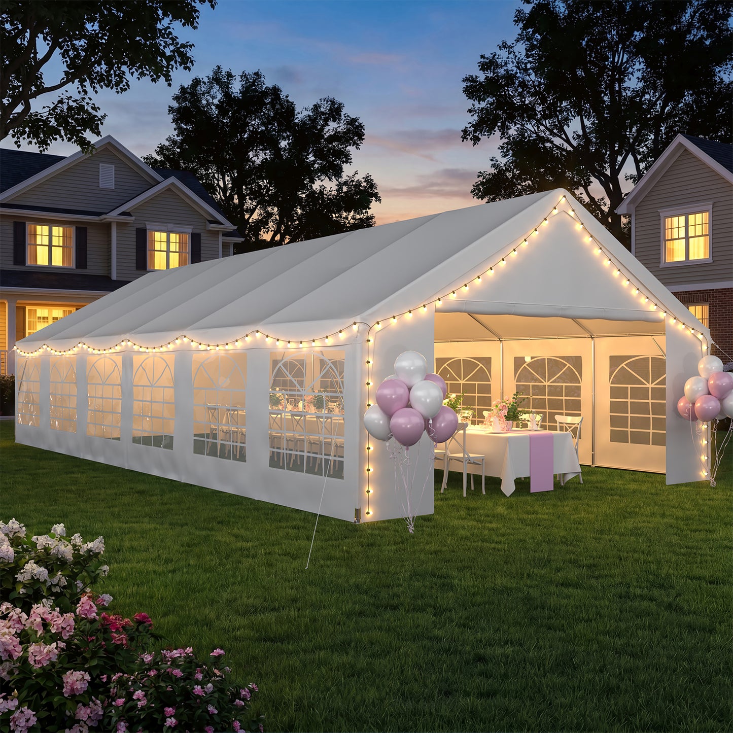 Sunmthink 20x40 Party Tent, Tent for Party, Canopy Tent with Heavy-Duty Steel Frame&Removable Sidewalls, Event Tent with Roll-up Door for Weddings, Birthday Parties & Camping