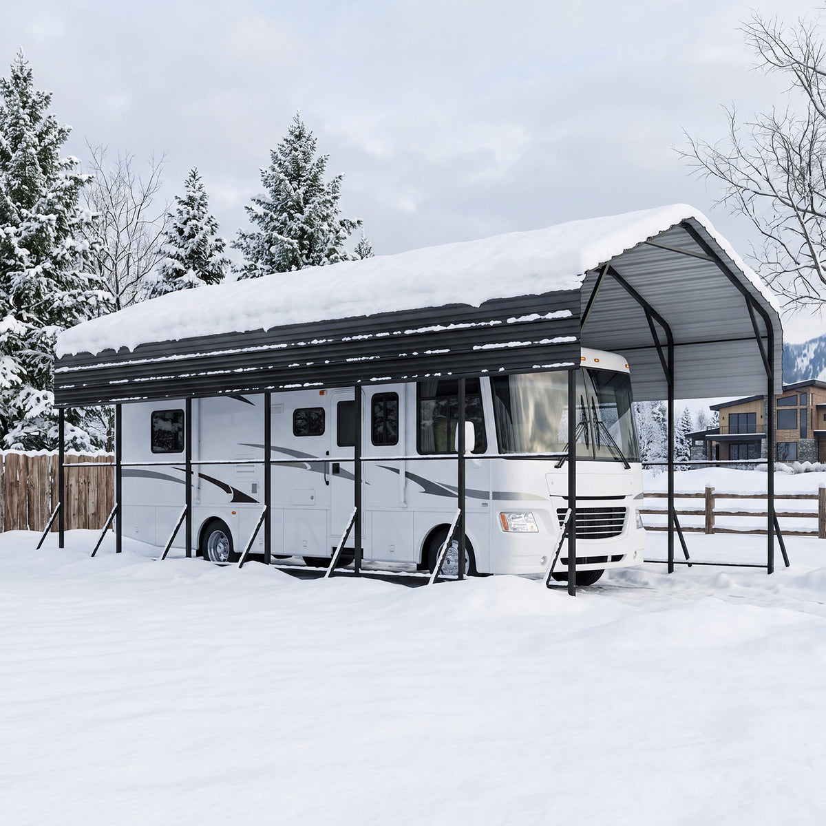Dateyes 14x30FT RV Metal Carport, Heavy Duty Carport Canopy with Reinforced Frame & Galvanized Roof, Car Tent, Garage Shelterf for Car, Truck, Boat