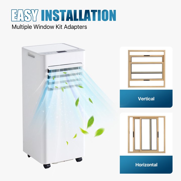 Sunmthink 10000 BTU 4-in-1 Smart Portable Air Conditioner, Standing Cooling Unit with APP & Remote Control, Cooling, Dehumidifier & Fan Functions, 55dB Quiet Operation for Bedroom & Indoor Spaces