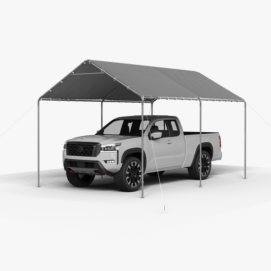 10x15 Ft Heavy Duty Carport, Portable Carport with Waterproof UV Resistant&Galvanized Steel Frame, Outdoor Car Canopy Shelter for Vehicle, Truck, Boat & Party Tent, Gray