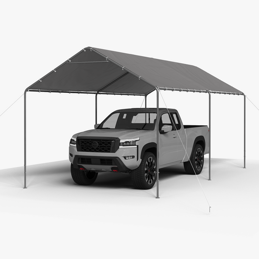 10x20 Ft Heavy Duty Carport, Portable Carport with Waterproof UV Resistant&Galvanized Steel Frame, Outdoor Car Canopy Shelter for Vehicle, Truck, Boat & Party Tent, Gray
