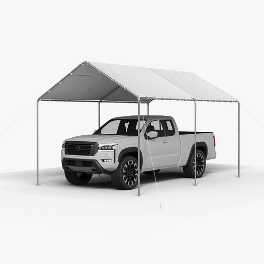 10x15 Ft Heavy Duty Carport, Portable Carport with Waterproof UV Resistant&Galvanized Steel Frame, Outdoor Car Canopy Shelter for Vehicle, Truck, Boat & Party Tent, White
