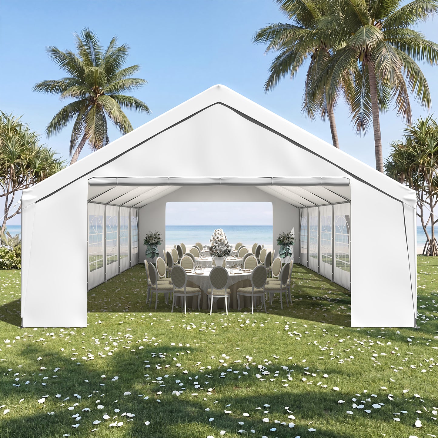 Sunmthink 20x40 Party Tent, Tent for Party, Canopy Tent with Heavy-Duty Steel Frame&Removable Sidewalls, Event Tent with Roll-up Door for Weddings, Birthday Parties & Camping