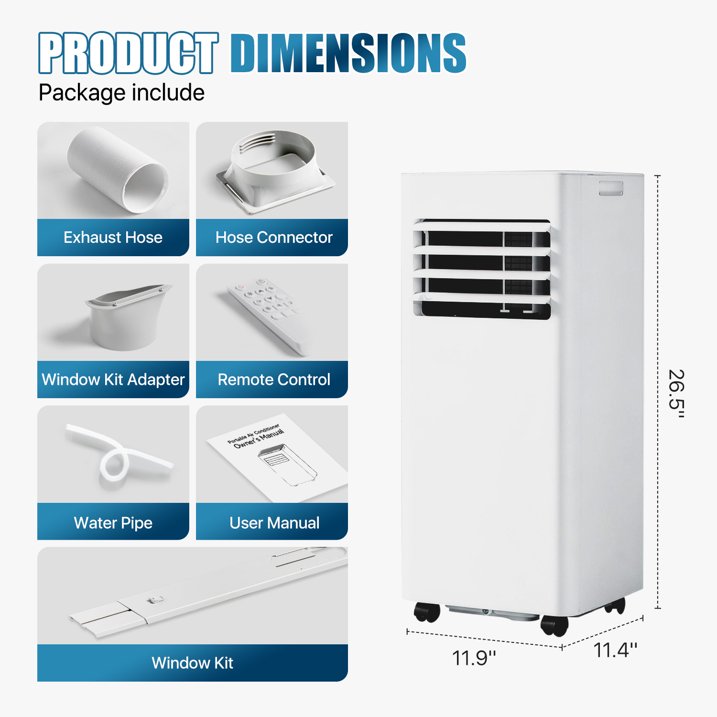 Sunmthink 10000 BTU 4-in-1 Smart Portable Air Conditioner, Standing Cooling Unit with APP & Remote Control, Cooling, Dehumidifier & Fan Functions, 55dB Quiet Operation for Bedroom & Indoor Spaces