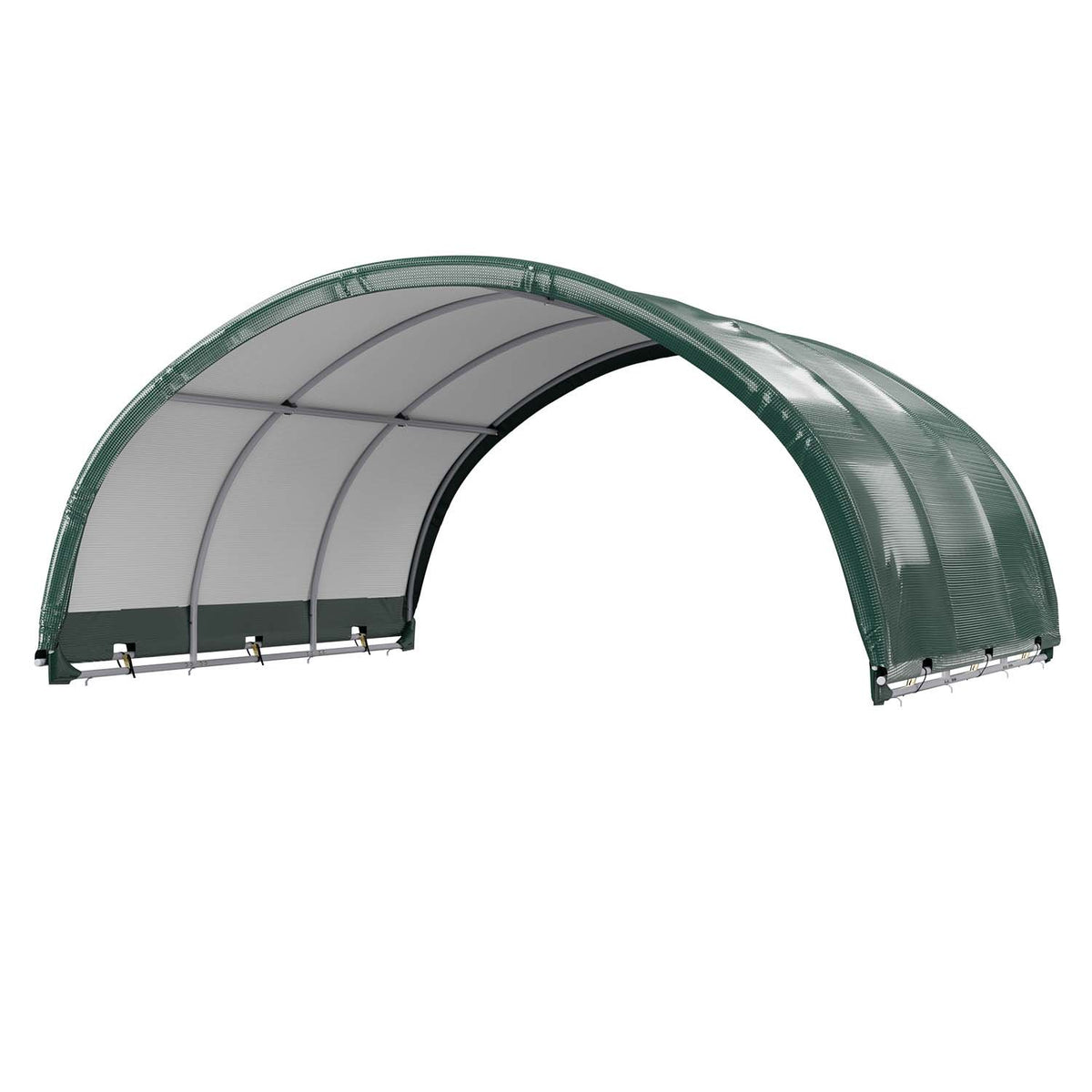 Dateyes 12' x 12' Corral Shelter Shed, Horse Shelter, Livestock Shade, Waterproof & UV Treated Cover, Quick Assembly for Horses, Goats, and Farm, Green