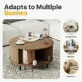 Sonegra Mid-Century Modern Round Coffee Table - Walnut Wood with Sliding Door Storage for Living Room