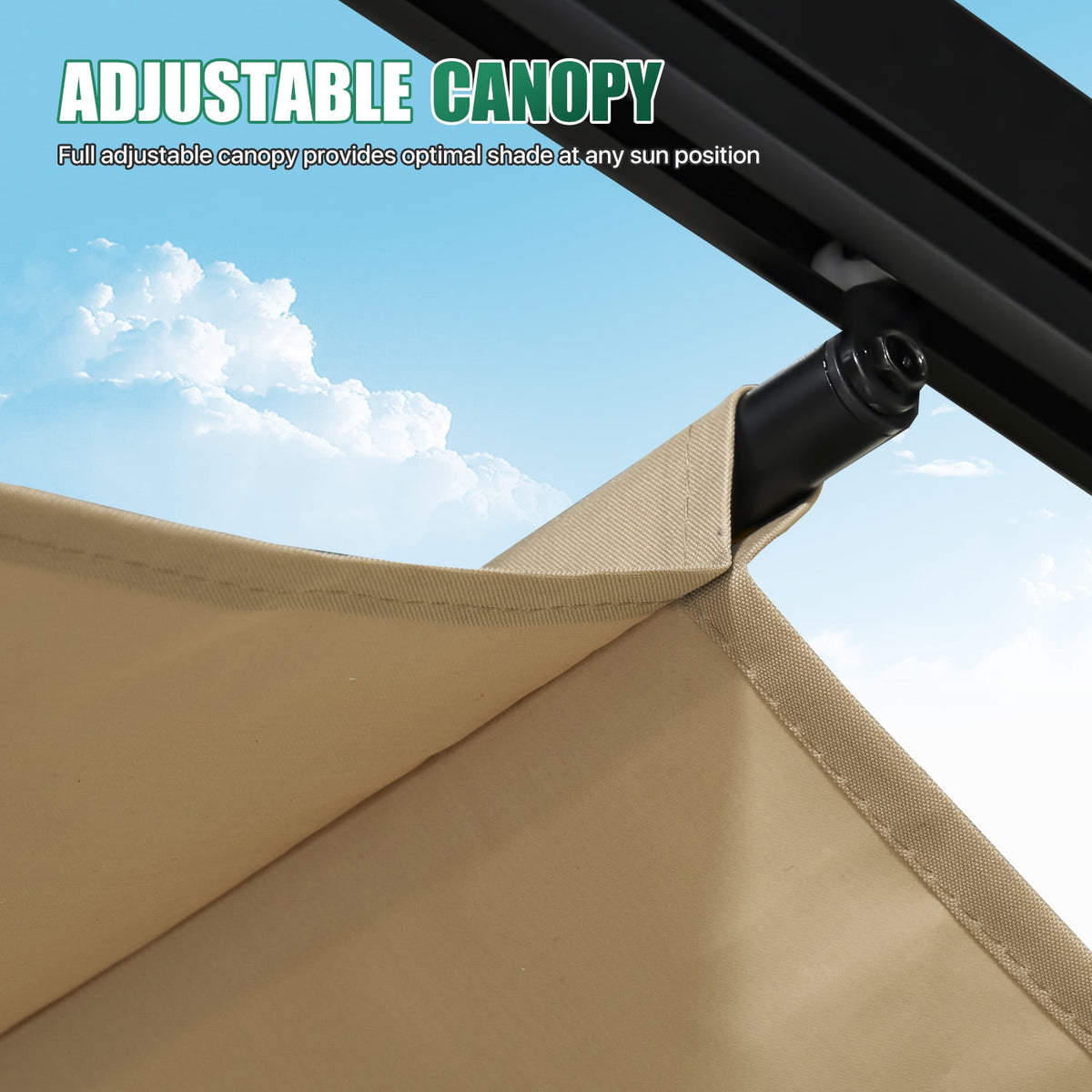 Clouddwell 10x10 ft Outdoor Pergola with Retractable Canopy, Heavy-Duty Metal Frame Patio Pergola for Backyard & Garden, UV Protection Sun Shade, Khaki