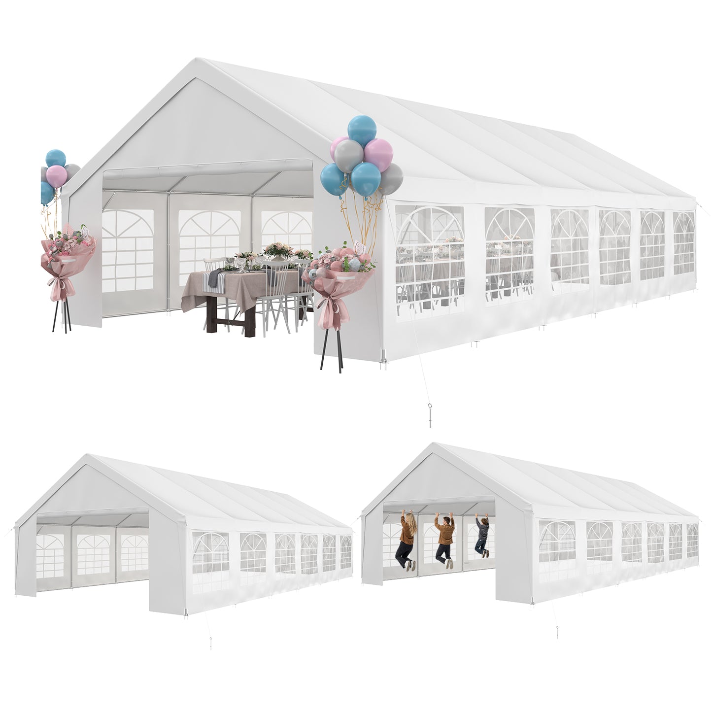 Sunmthink 20x40 Party Tent, Tent for Party, Canopy Tent with Heavy-Duty Steel Frame&Removable Sidewalls, Event Tent with Roll-up Door for Weddings, Birthday Parties & Camping