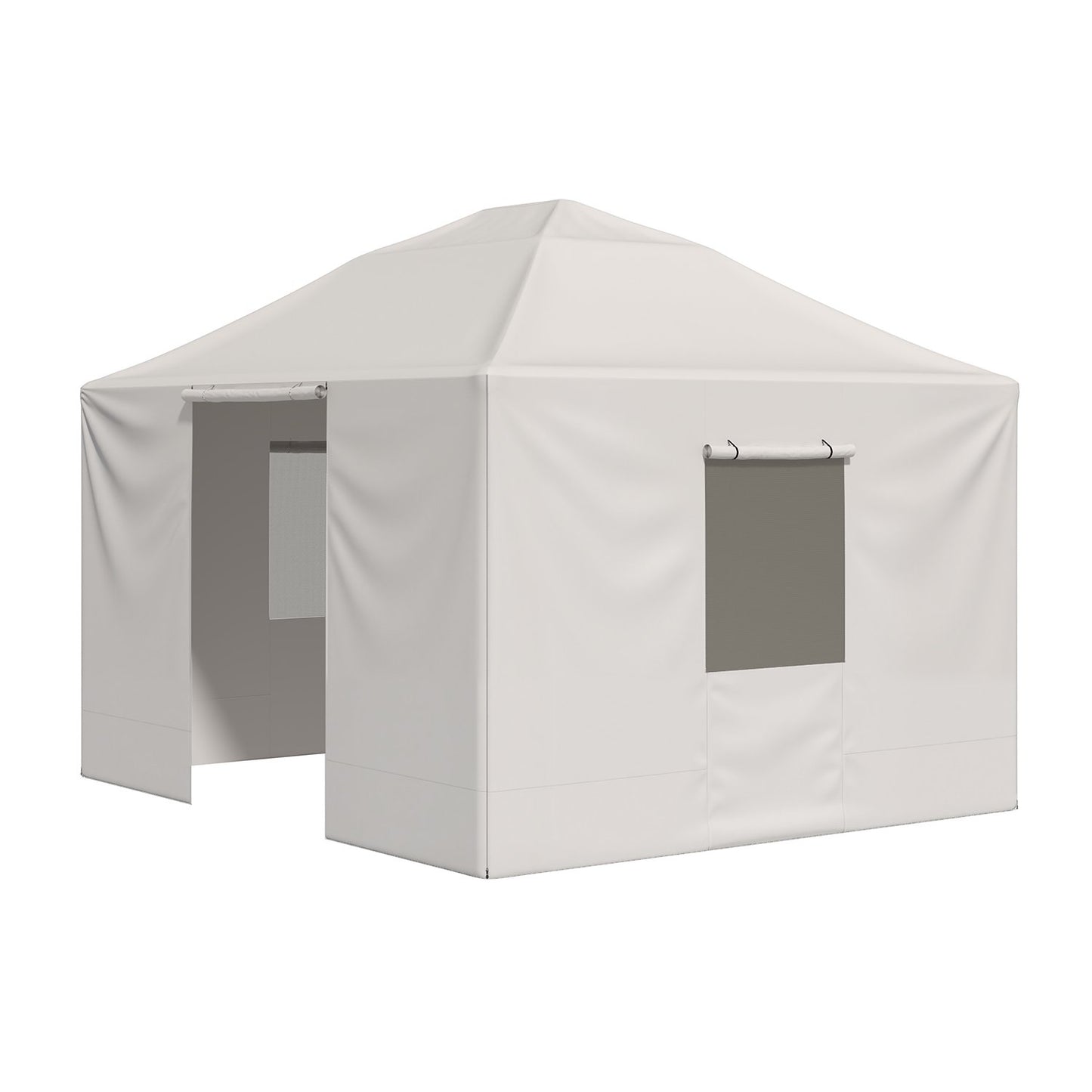 Sunmthink 12'x10' Double Top Gazebo Cover - 4-Season Enclosed Protection with Mesh Sidewalls & Waterproof Design,White (Gazebo Not Included)