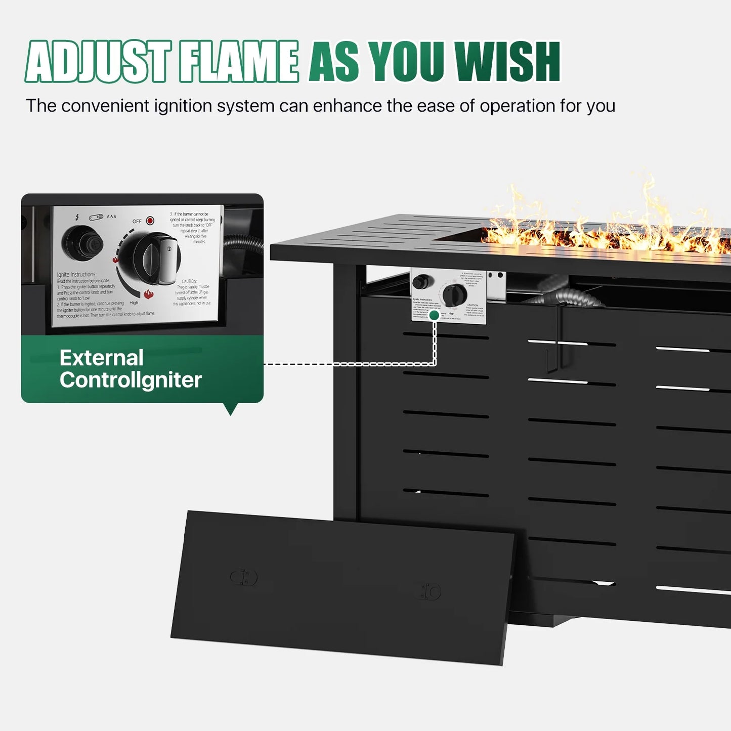 Clouddwell 40" Black Propane Fire Pit Table, 50,000 BTU Outdoor Gas Firepit with Lava Rocks, Removable Lid & Waterproof Cover for Patio Black