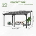 Clouddwell 10x14 FT Black Aluminum Hardtop Pavilion, Elegant Outdoor Pergola with Permanent Roof for Patio & Garden