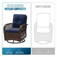 Sunmthink 3-Piece Patio Furniture Set with Swivel Rocking Chairs and Side Table, Thickened Cushions Outdoor Wicker Bistro for Porch Deck Backyard (Blue)