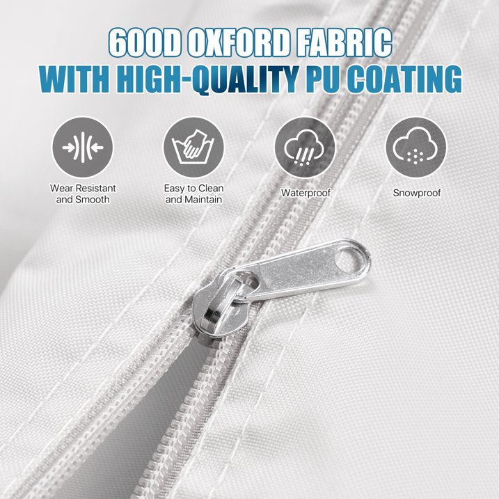 Sunmthink 12'x10' Double Top Gazebo Cover - 4-Season Enclosed Protection with Mesh Sidewalls & Waterproof Design,White (Gazebo Not Included)