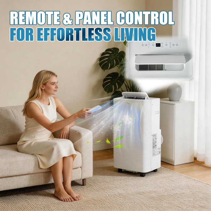 YardCache 12000 BTU Portable Air Conditioners, 4-1 Standing Smart Cooling AC with Remote Control, Cooling, Heating， Dehumidifier and Fan, Automatic Unit for Bedroom, 55dB Quiet, Portable AC for Room